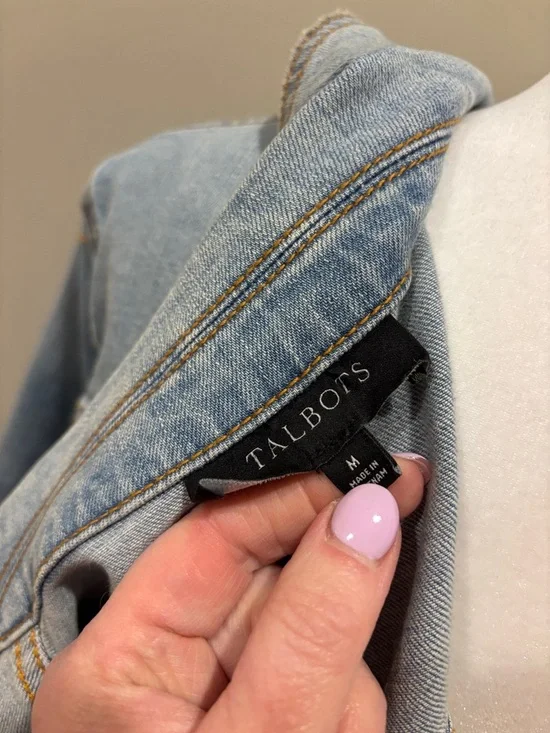 Talbots Classic Light Wash Denim Jacket - Short Sleeve - Picture 4 of 4